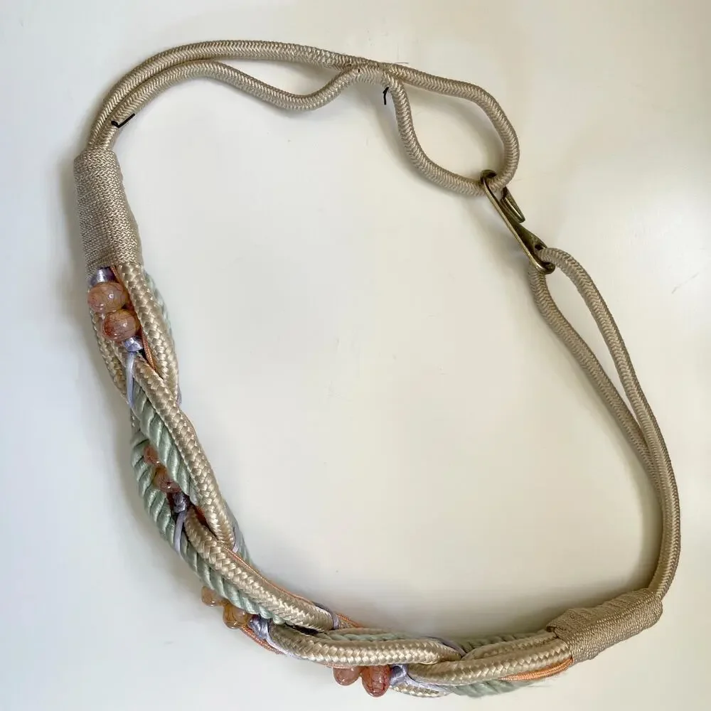 Vintage 80s Braided Rope Cord Belt Small Artsy Eclectic Maximalist Art To Wear